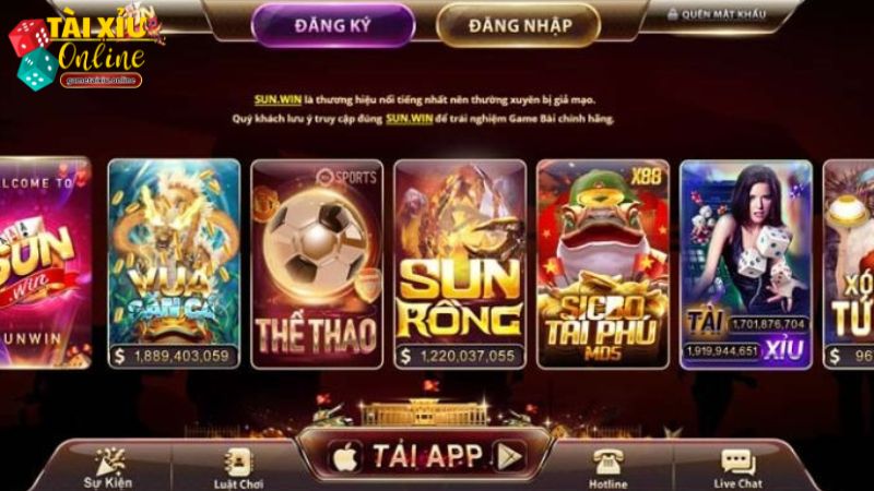 Sảnh game hấp dẫn tại Sunwin