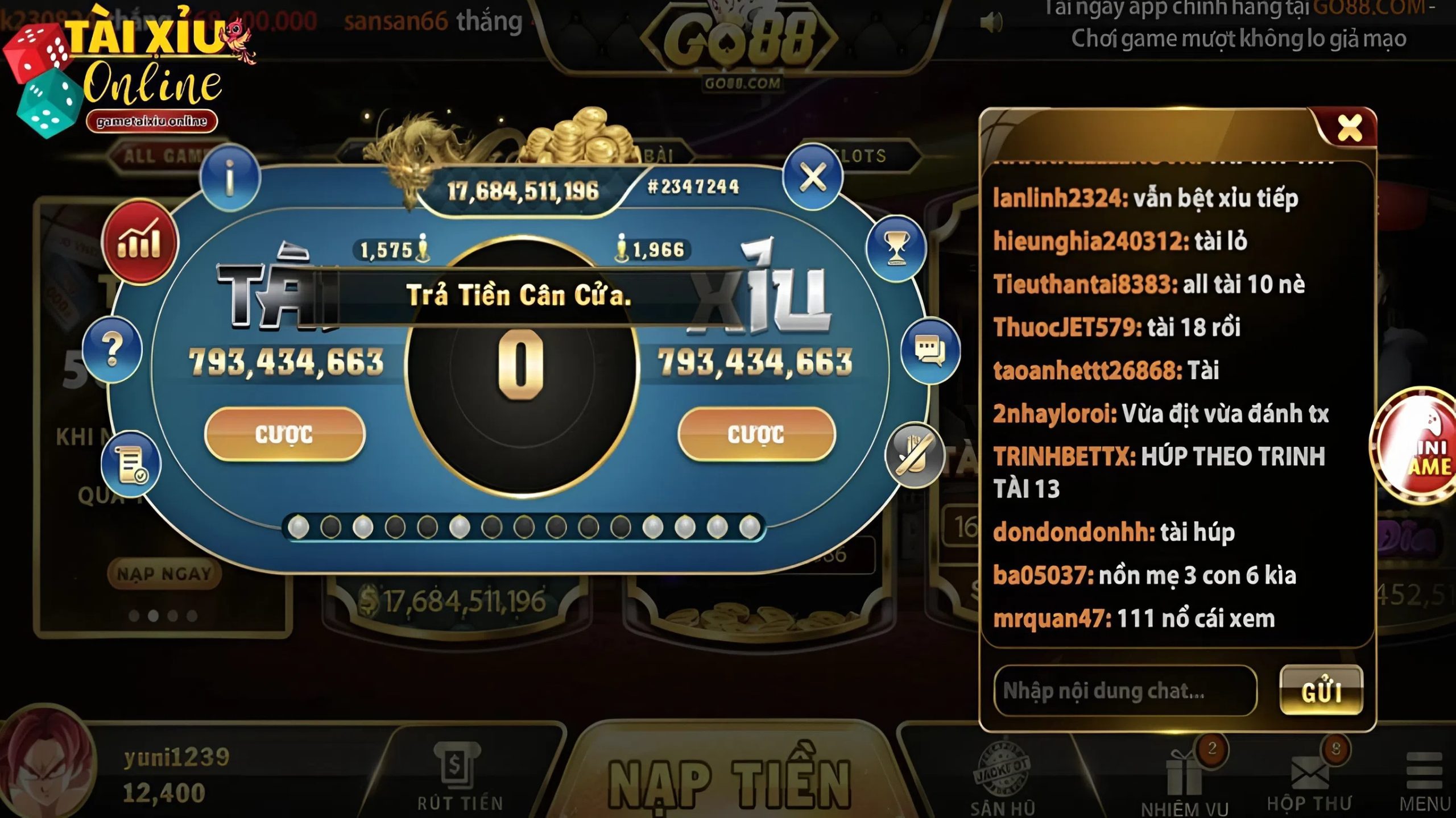 Bí kíp chơi game tài xỉu không cần tool