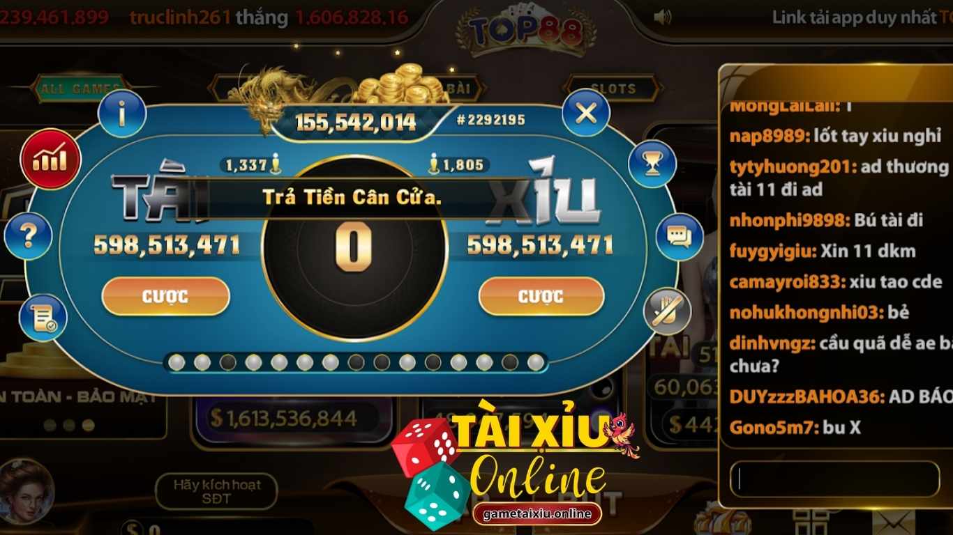 Giới thiệu sảnh chơi tài xỉu Top88