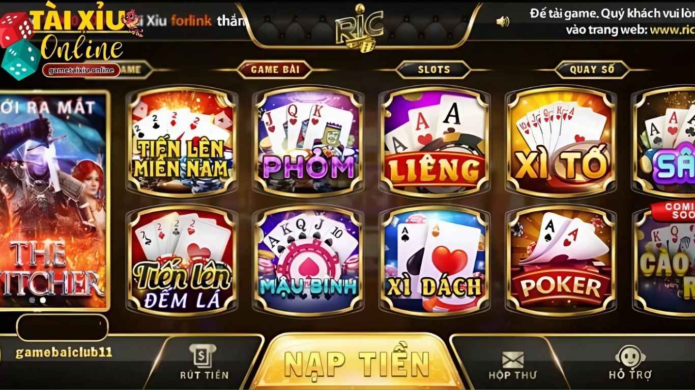 Sảnh game hấp dẫn chỉ có tại Ricwin